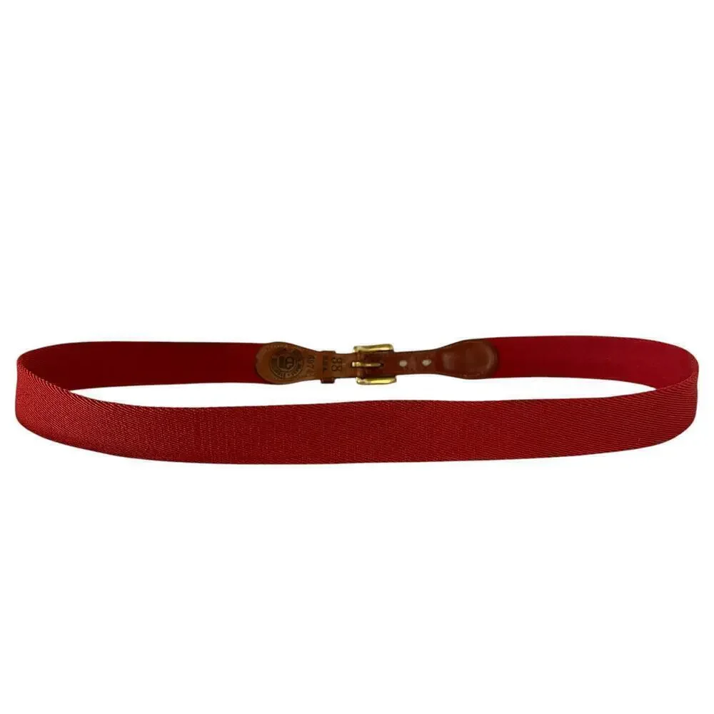 Dooney & Bourke Vintage Leather Red Wool Surcingle Belt Size 38